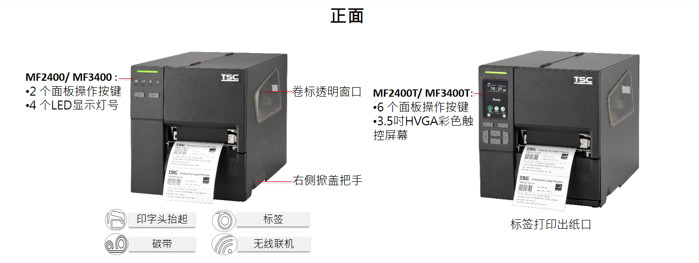 TSCMF系列/彩色触控屏幕,MF2400系列工业型条形码标签打印机